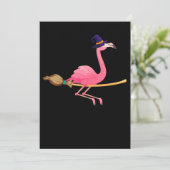 Flamingo | Funny Flamingo Witch Halloween Save The Date (Staand voorkant)