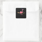 Flamingo | Funny Flamingo Witch Halloween Vierkante Sticker (Tas)
