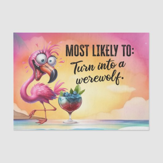 Flamingo Funny Gezegde voor verjaardag Tissuepapier (Voorkant)