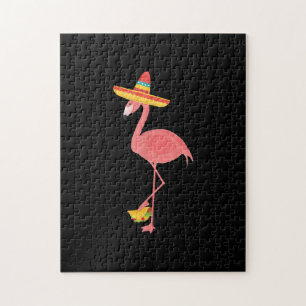 Flamingo Funny Mexican Food Taco Lover Gift Legpuzzel