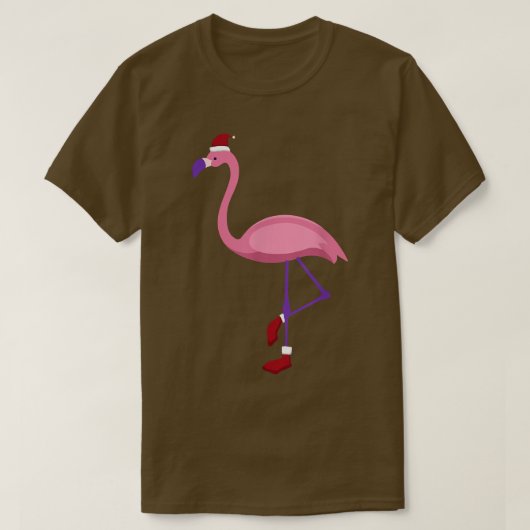 Flamingo Funny Santa Hat Santa Boots Flamingo T-shirt (Design voorkant)