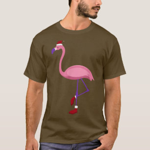 Flamingo Funny Santa Hat Santa Boots Flamingo T-shirt