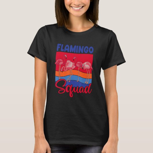 Flamingo Funny Squad Drie Leuke Flamingo's T-shirt (Voorkant)