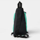 Flamingo Garden Blauwgroen Sling Bag (Achterkant)