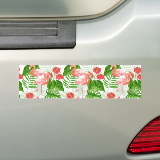Flamingo garden bumpersticker (Op auto)