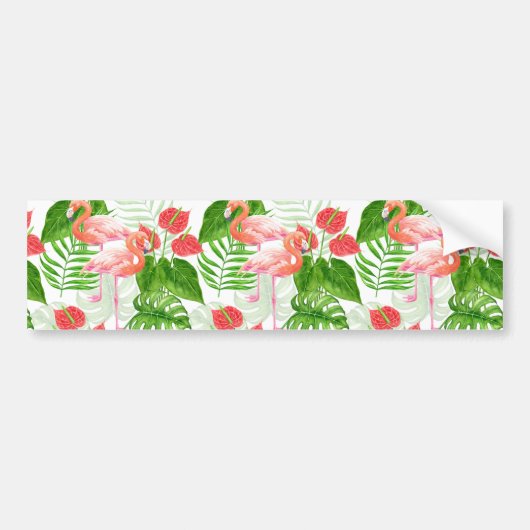 Flamingo garden bumpersticker (Voorkant)