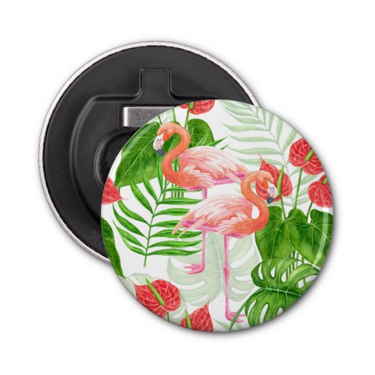 Flamingo garden button flesopener (Voorkant)