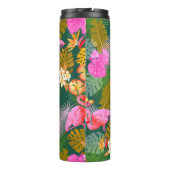 Flamingo Garden Donkergroen Thermosbeker (Achterkant)