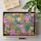 Flamingo Garden Donkergroen Tissuepapier (Geschenk)