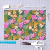 Flamingo Garden Donkergroen Tissuepapier (Craft)