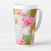 Flamingo Garden Grey Latte Mok (Rechterhoek)