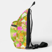 Flamingo Garden Heldergroen Sling Bag (Rechts)