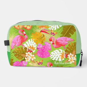 Flamingo Garden Heldergroen Toilettasje