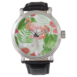Flamingo garden horloge