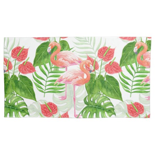 Flamingo garden kussensloop (Voorkant-Links)
