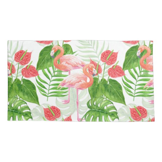 Flamingo garden kussensloop (Achterkant-Links)