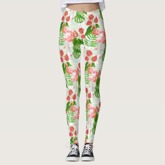 Flamingo garden leggings (Voorkant)