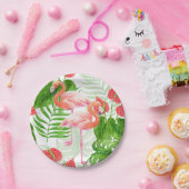 Flamingo garden papieren bordje (Feest)