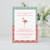 Flamingo Garden Party-uitnodigingen Kaart (Staand voorkant)