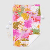 Flamingo Garden Pink Golfhanddoek (Insitu)