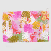 Flamingo Garden Pink Golfhanddoek (Horizontaal)