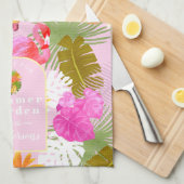 Flamingo Garden Pink Theedoek (Quarter Fold)