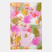 Flamingo Garden Pink Theedoek (Verticaal)