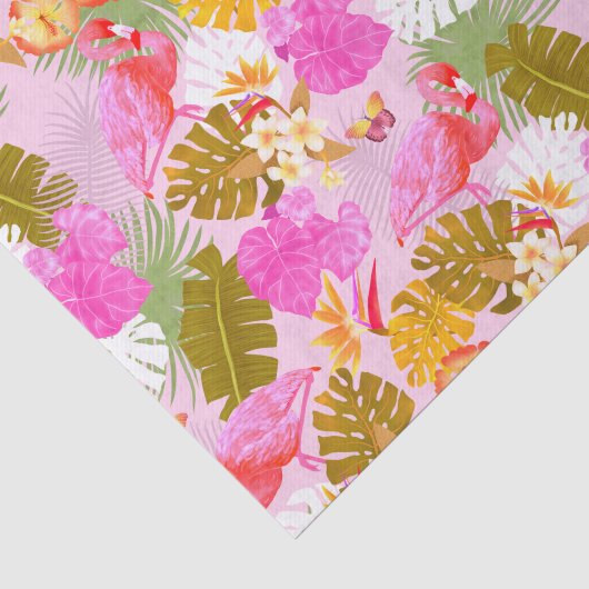 Flamingo Garden Pink Tissuepapier (Detail)