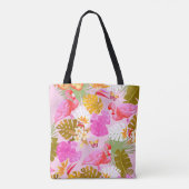 Flamingo Garden Pink Tote Bag (Achterkant)