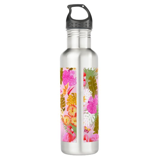 Flamingo Garden Pink Waterfles (Achterkant)