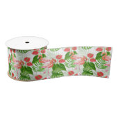 Flamingo garden satin ribbon satijnen lint (Spoel)