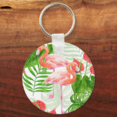 Flamingo garden sleutelhanger (Voorkant)