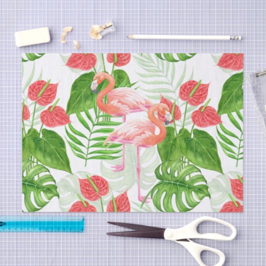 Flamingo garden tissuepapier (Craft)