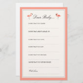 Flamingo | Geachte Baby Kaarten (Voorkant / Achterkant)