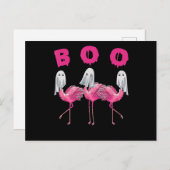 Flamingo | Geest Flamingo Boo Halloween Kostuum Uitnodiging Briefkaart (Voorkant / Achterkant)