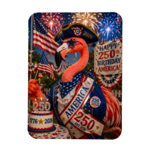 Flamingo Gefeliciteerd 250e Verjaardag Amerika 4 j Magneet