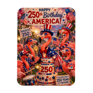 Flamingo Gefeliciteerd 250e Verjaardag Amerika 4 j Magneet