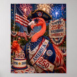 Flamingo Gefeliciteerd 250e Verjaardag Amerika 4 j Poster