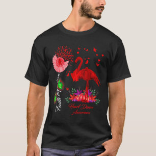 Flamingo geloof hoop liefde hartziekte bewustzijn t-shirt