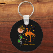 Flamingo Geloof Hoop Liefde Leukemie Bewustzijn Sleutelhanger (Voorkant)