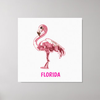 Flamingo gemalter pinker Flamingo  Canvas Afdruk
