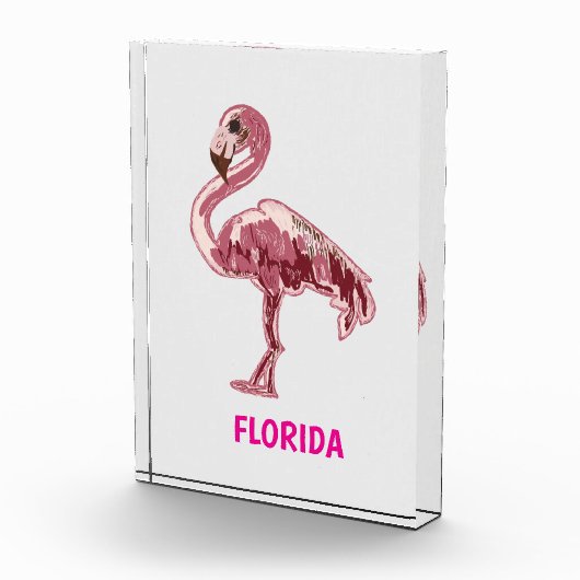 Flamingo gemalter pinker Flamingo Fotoblokken (Rechts)