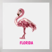 Flamingo gemalter pinker Flamingo  Poster (Voorkant)
