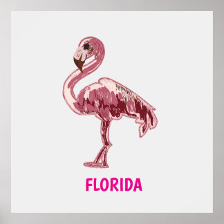 Flamingo gemalter pinker Flamingo  Poster