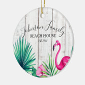 Flamingo Gepersonaliseerde Kerstversiering Keramisch Ornament (Links)
