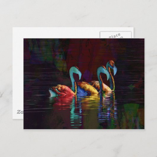 Flamingo geschenken briefkaart (Voorkant / Achterkant)