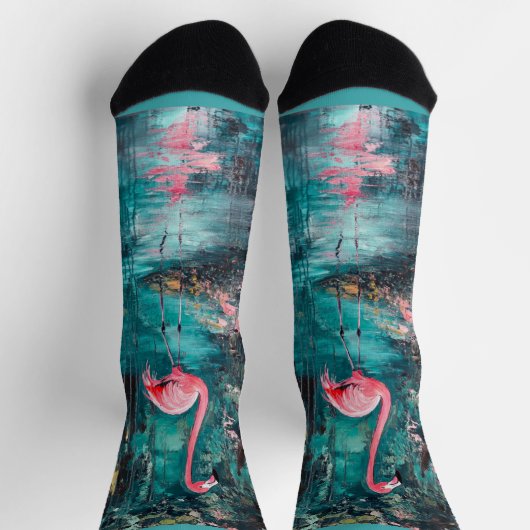 Flamingo geschilderde kunst sokken (Top)