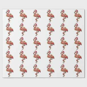 Flamingo gewikkeld in kerstlicht Roze vogel    Cadeaupapier