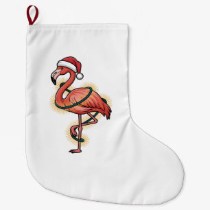 Flamingo gewikkeld in kerstlicht Roze vogel Grote Kerstsok