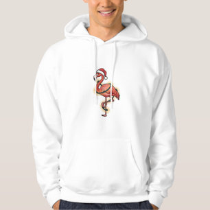 Flamingo gewikkeld in kerstlicht Roze vogel    Hoodie